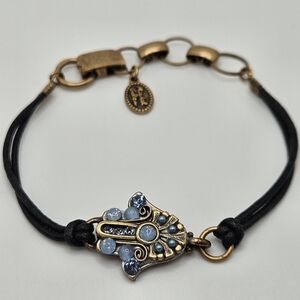 Michal Golan Small Bluebell Hamsa Bracelet Swarovski 24K Eelectroplated Brass